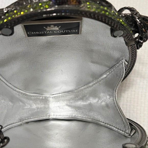 Crystal Couture Green Turtle Clutch | Crystal Rhinestone Evening Bag - Picture 3 of 7